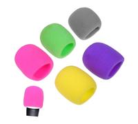 UPKOCH 10pcs Universal Microphone Sponge Covers Disposable Mic Sleeves with Thickened Foam Pop Filter for Ktv Karaoke Dj Handheld Microphones in Purple, Yellow, Gray, Green, and Pink