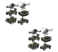 UPKOCH 12 pcs Alloy Military Vehicle Model Set Mini Diecast Sliding Cars Helicopter Tank for Boys Pocket Sized Collectible Simulation Gift