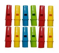 UPKOCH 12 Pcs Cylinder Pan Flutes DIY Music Instrument Toys for Kids, Colorful Circular Flute Whistles Suitable for Children's Musical Education and Party Favors Random Color