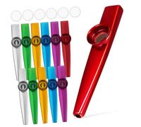 UPKOCH 12 Pcs Metal Kazoos with Flute Membranes for Adults and Lightweight Portable Kazoo Instruments for Beginner Music Practice Educational Musical for Group Play and Early Development