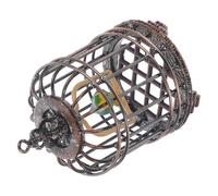 UPKOCH 12 Scale Small Decorative Mini Bird Cage Ornament for Dollhouse Accessories, Red Copper Hanging Style Simulation Cage Decor for Tiny House Display Random Style