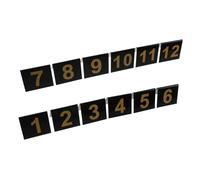 UPKOCH 12pcs Acrylic Shaped Number Id Tents Detective Scene Markers for Halloween Party Supplies Crime Scene Investigation Game Props Black Base Table Number Signs