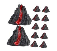 UPKOCH 12pcs Artificial Volcano Model Decor Set for Aquarium and Landscape Scenes, 8cm Fake Volcano Ornaments Volcanic Rock Texture, Dinosaur and Animal Miniature Accessories for Garden