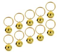 UPKOCH 12pcs Gold Pet Bells for Small Dogs and Cats Copper Animal Pendant Charms with Open Slot for Easy Attachment Crystal Clear Sound Anti-lost Collar Accessories