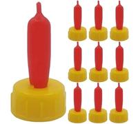 UPKOCH 12pcs Lamb Nursing Bottle Silicone Pacifiers Replacement Nipple for Feeding Young Sheep Goat Calf Pig Farm Animal Accessories Screw Cap Bottle Topper Red Yellow Livestock Tips