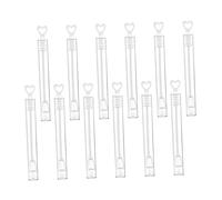 UPKOCH 12pcs Love Heart Bubble Wands Refillable Empty Tubes for Weddings Parties DIY Bubble Making Safe and Party Favor