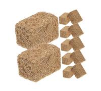 UPKOCH 12Pcs Mini Faux Hay Bales Simulation Hayrick Ornaments for Dollhouse Farm Scene DIY Micro Decor Accessories