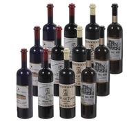 UPKOCH 12Pcs Mini Wine Bottles for Doll House 1 12 Scale Plastic Miniature Red Wine Bottles Ornaments for Dollhouse Kitchen Bar Party Decoration 1.54X0.20X0.20In