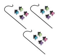 UPKOCH 12pcs Miniature Luminous Post Lamps with Flower Pot Holders, Glow-in-the-dark Resin Garden Decorations for Dollhouse, Fairy Garden, and Micro Landscape Outdoor Use