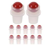 UPKOCH 12pcs Perfume Top Replacement: Jade Stone Roller Balls for Essential Oil Bottles Perfume Oil Roller for Aromatherapy & Skincare Bottles Red