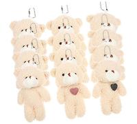 UPKOCH 12Pcs Plush Bear Pendant Keychain Soft Mini Bear Decor for Valentines Birthday Party Gift Backpack Charm DIY Ornament