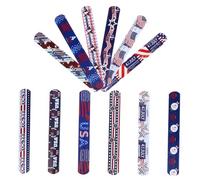 UPKOCH 12pcs PVC Slap Bands for Independence Day Slap Bracelets Party Favors for Adults Fun Accessories for Celebrating National Pride