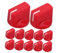 UPKOCH 12pcs Red Plastic Potentiometer Knobs with Round Hole Compact Volume Control Caps for Electric Guitar and Bass with Fine Tuning and Space Saving Design