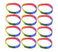 UPKOCH 12Pcs Silicone Rainbow Pride Bracelet Vibrant Wristbands for Lgbt for Birthdays and Celebrations Durable and Practical for Parties Travel