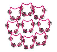 UPKOCH 12pcs Tambourine Handheld Plastic Percussion Instrument with Jingle Bells Musical Handbell for Rhythm Learning Small Grip for Music Classes and Party Activities