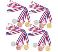 UPKOCH 12pcs The Medal Competition Medals Gold Silver Bronze for Sports Preschool Zinc Alloy