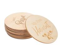 UPKOCH 12pcs Wooden Monthly Circles Growth Journey Markers Cards Discs for Baby Photoshoot Keepsake