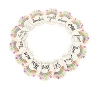 UPKOCH 14Pcs Wooden Cards Non-Chemical Printing Monthly Progress Photo Props for Newborns Growth Recording Keepsake Gift