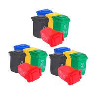 UPKOCH 15pcs Miniature Dollhouse Trash Can Recyclable Plastic Tiny Garbage Bins for Roleplay Desktop Decoration Creative Waste Sorting Accessories