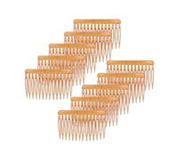 UPKOCH 15pcs Plastic Single Row Side Combs, Lightweight Comfortable Wear Hair Clip Combs for Women, Brown, Straightened and Twisted Teeth, Craft Projects and Headdress Making Random Color