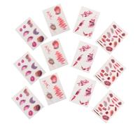 UPKOCH 16 Sheets Halloween Temporary Tattoo with Realistic Fake Scars and Wounds Horror Zombie Makeup Stickers for Masquerade Party Cosplay Carnivals and Face Scar Effects