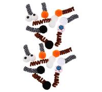 UPKOCH 16pcs Halloween Eyeball Plush Cat Spring Elastic Interactive Coil Balls for Indoor Kitten Exercise and Self-play Training Healthy Active Fun