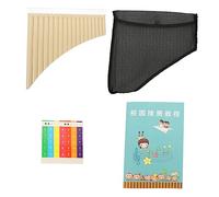 UPKOCH 18-note Double Row Pan Flute in C Key, Portable Panpipe Musical Instrument for Beginners, Ivory Color Educational Wind Instrument for Music Practice and Outdoor Use