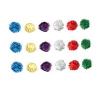 UPKOCH 18pcs Cat Tinsel Pom Poms Bite Resistant Cat Ball for Indoor Play Interactive Pet Supplies Kitten Entertainment and Exercise Random Color