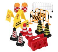 UPKOCH 18Pcs Miniature Traffic Sign Models Playset for Educational Learning Realistic Road Signs for Construction Theme for Miniature Landscapes and Traffic Themed Parties