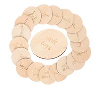 UPKOCH 18Pcs Round Wooden Tags Blank Wood Discs Smooth Surface Box Labels Organizing Circle Labels for Nursery Storage and Home Sorting