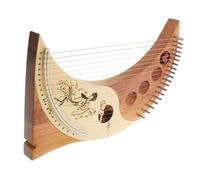 UPKOCH 19-string Lyre Harp Wood Harp Musical Instrument Moon-shaped Box Suitable for Beginners and Handheld Playing Random Color