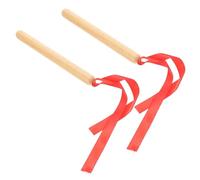 UPKOCH 1pair Wooden Rhythm Sticks Red Ribbon Lightweight Percussion Instruments for Boy Girl Musical Skills and Creativity for Classroom and Home Use