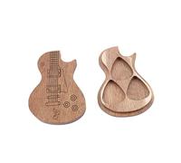 UPKOCH 1Pc Wooden Guitar Pick Case Light Brown Storage Box for Guitar Picks Practical and Creative Design Suitable for Acoustic Electric Guitars for Travel Concerts Music