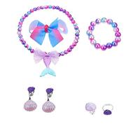 UPKOCH 1set Mermaid Jewelry Boy Girl Princess Accessory Collection Necklace Bracelet and Earrings for Dress-up