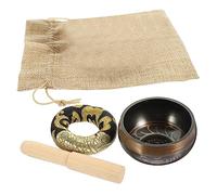 UPKOCH 1set Singing Bowl Copper Meditation Bowl with Accessories for Mindfulness and Healing Flat Bottom Design for and Relaxation