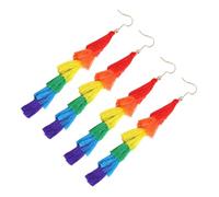 UPKOCH 2 Pairs Bohemian Style Layered Tassel Earrings Rainbow Fringe Jewelry Colorful Drop Dangle Earrings for Women Festival Pride Fashion Accessories