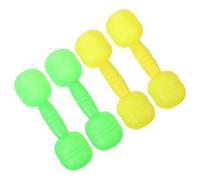 UPKOCH 2 Pairs Gym Plastic Dumbbell Fitness Equipment with Sound for Group Exercise Muscle Building and Social Interaction in Yellow and Green