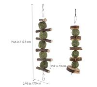 UPKOCH 2 Pcs Apple Wood Pet Chewing with Nutritious Grass for Hamsters Rabbits and Small Animals Natural Wooden Molar Playthings to Promote Dental Health and Skill Development