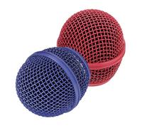 UPKOCH 2 Pcs Colorful Microphone Mesh Grill Metal Mic Replacement Head Blowout Prevention for Enhanced Sound Protection