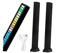 UPKOCH 2 Pcs Rechargeable RGB Rhythm Light Bars Sound Pickup LED Lights for Bedroom Home Gatherings Music Sync Lighting