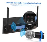 UPKOCH 2 Pcs Wireless Microphone System Uhf Dual Wireless Microphones with Uk Plug for Karaoke Party Stage Outdoor Use Stable Reception and Wide Compatibility