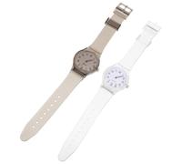 UPKOCH 2 Pcs Wristwatch Plastic Watches for Students Learning to Read Fashionable White and Black Design
