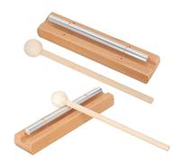 UPKOCH 2 Set Teacher Reminder Chime with Mallet Durable Handheld Bells for Meditation Prayer and Music Education Traditional Craft Adornment for Mindfulness and Yoga