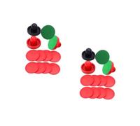 UPKOCH 2 Sets Air Hockey Accessories Set Including Air Hockey Pucks Red Dark Blue and Felt Pads for Home and