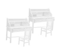 UPKOCH 2 Sets Dollhouse Drawer Doll House Dollhouse Miniatures Furniture Mini Writing Desk Mini Furniture Item Miniature Desk Model White Plastic