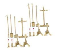 UPKOCH 2 Sets Dollhouse Ornament Fireplace Accessory Miniature Furniture Toy Fireplace Clearing Tool Small Candle Holders For Fairy Garden Golden