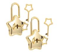 UPKOCH 2 Sets Golden Star-Shaped Mini Padlocks with Keys Decorative Locks for Diary Notebook Backpack Luggage and DIY Craft Projects Stylish Five-Pointed Star Design for Personal Journal