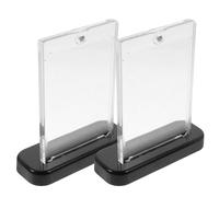 UPKOCH 2 Sets Holders (35pt) with Display Stands, Hard Acrylic Protectors for Sports/TCG/Collectible Gaming, UV Case & 2 Bases - Transparent