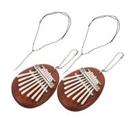 UPKOCH 2 Sets Mini Thumb Piano Portable Kalimba Finger Piano Water Drop Shape Sapele Wood Compact Musical Instrument for Beginners Music Lovers Easy to Carry
