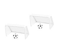 UPKOCH 2 Sets Miniature Soccer Goal Set with Black and White Ball Sturdy Dollhouse Sports Decor Portable Football Goal for Indoor Football Table and Dollhouse DIY Accessories